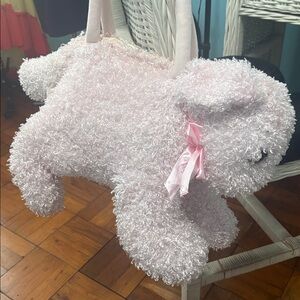 Adorable Pink Plush Dog shoulder bag